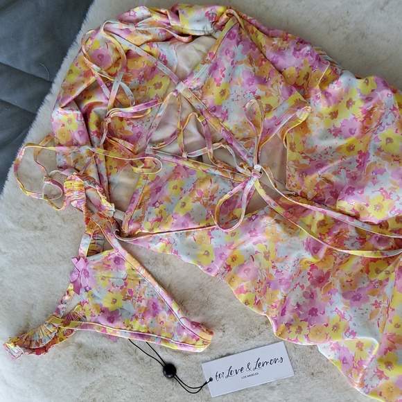 *Pics Updated!*🍋For Love and Lemons Pastel Punch Mini Dress WITH Thong Panty! - Picture 4 of 16